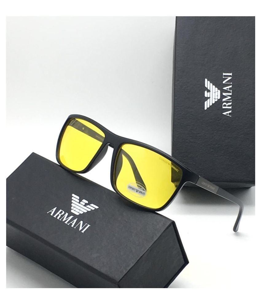 BAJERO - Yellow Square Sunglasses ( ARMANI-8089 ) - Buy BAJERO - Yellow  Square Sunglasses ( ARMANI-8089 ) Online at Low Price - Snapdeal