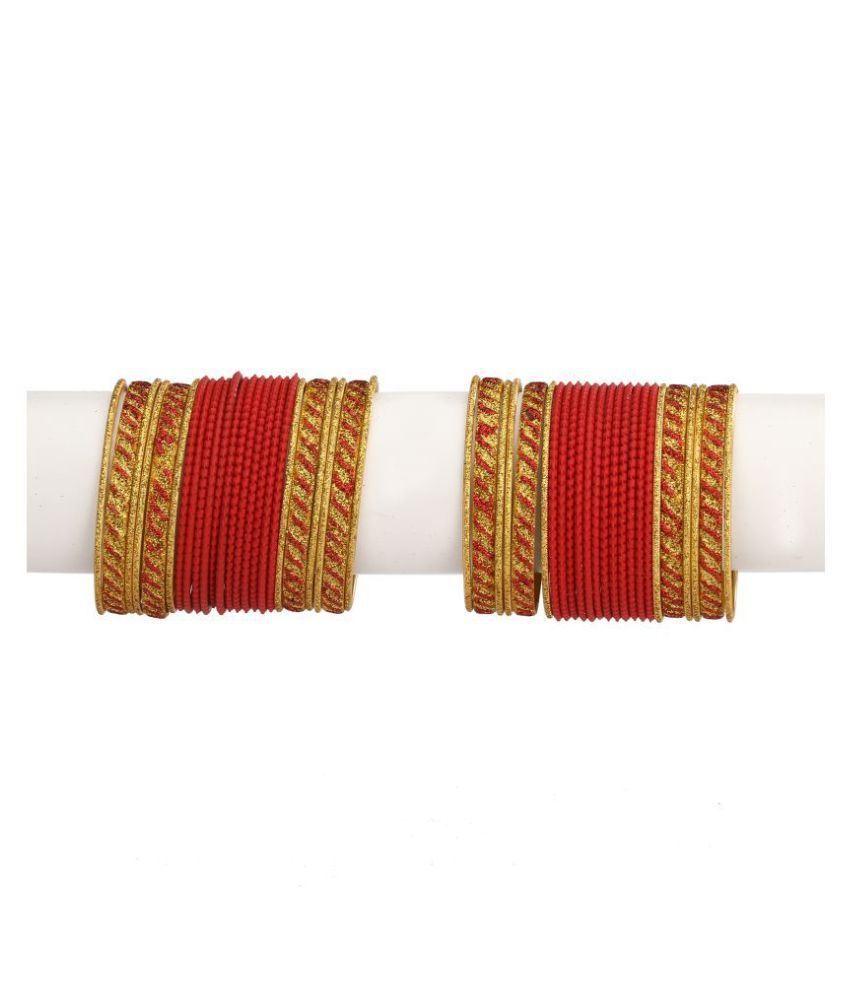     			Colorful Designer Bangle Set With Golden Bangles For Party And Daily Use (With Safety Cum Carry Box) Unbreakable029