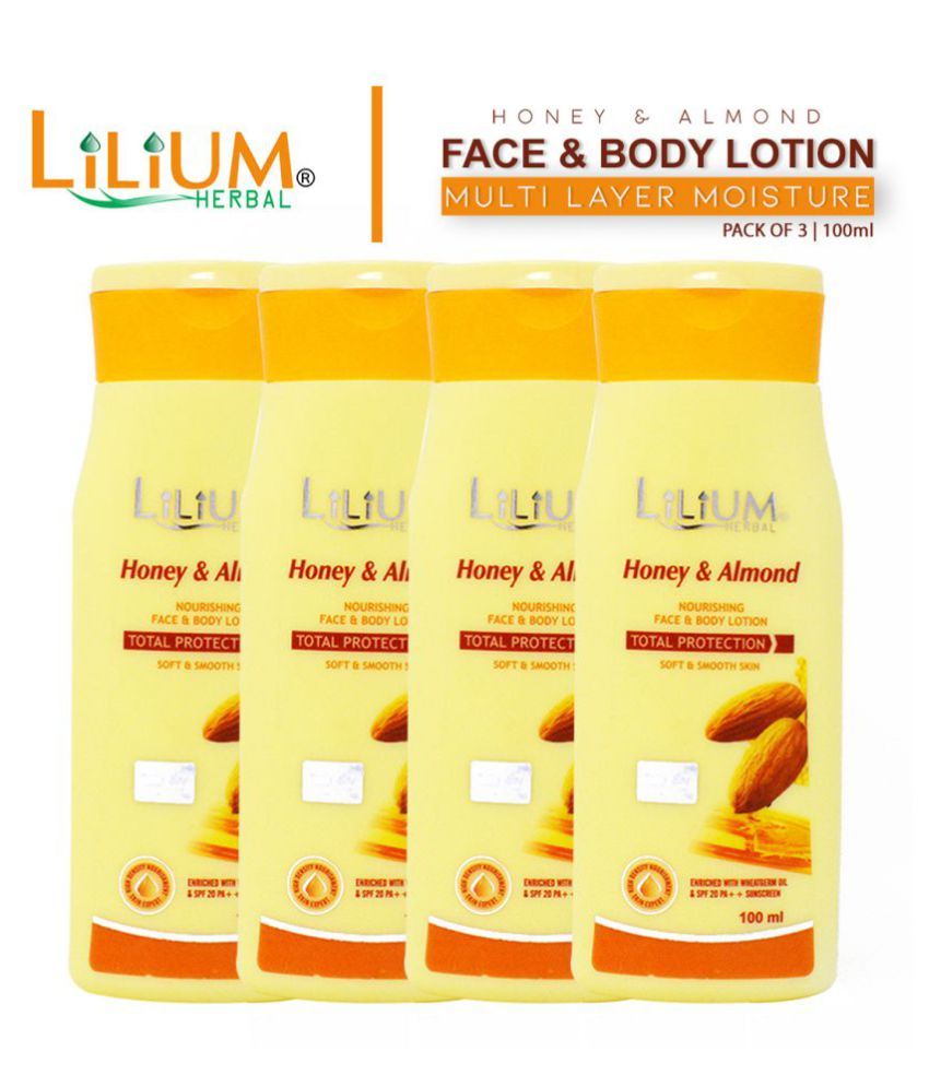 Lilium Herbal Honey & Almond Body Lotion ( 400 mL Pack of 4 ) Buy