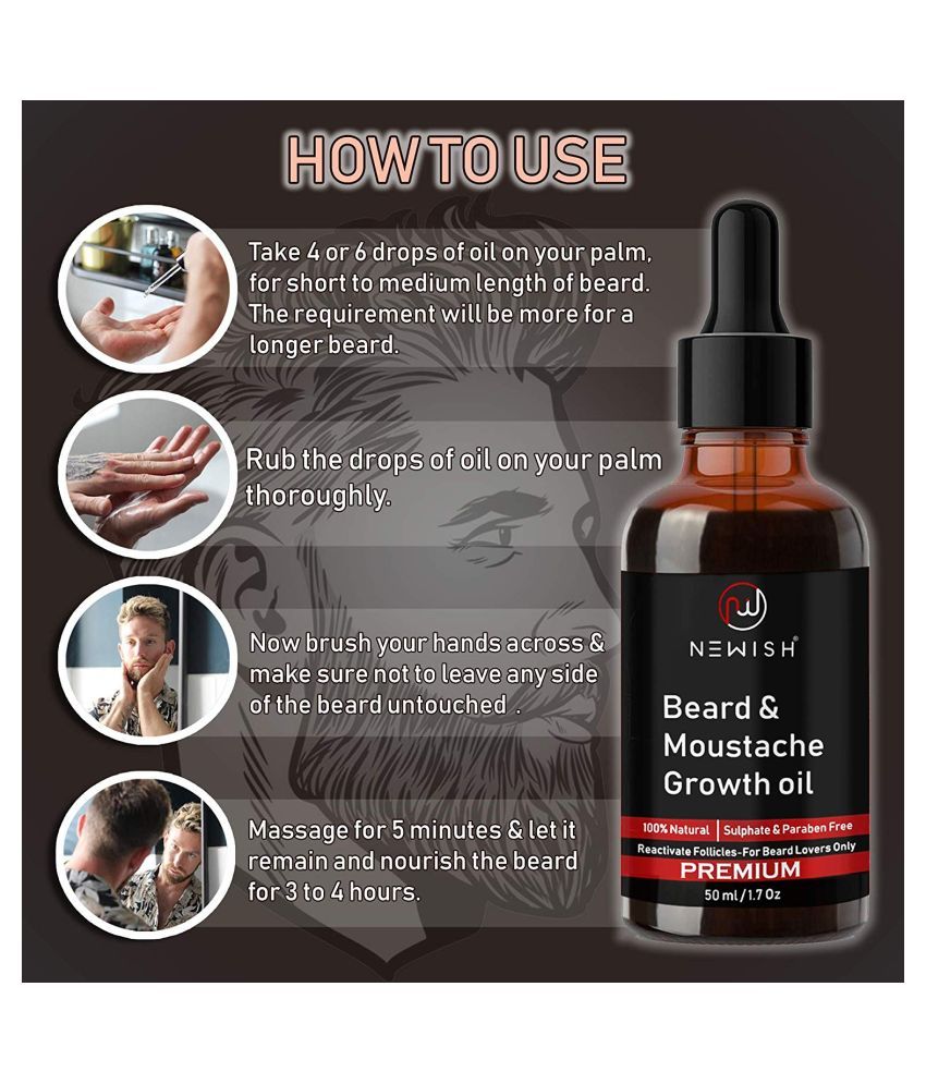 Newish Moustache Beard Oil Growth Oil 50 ml Buy Newish Moustache Beard