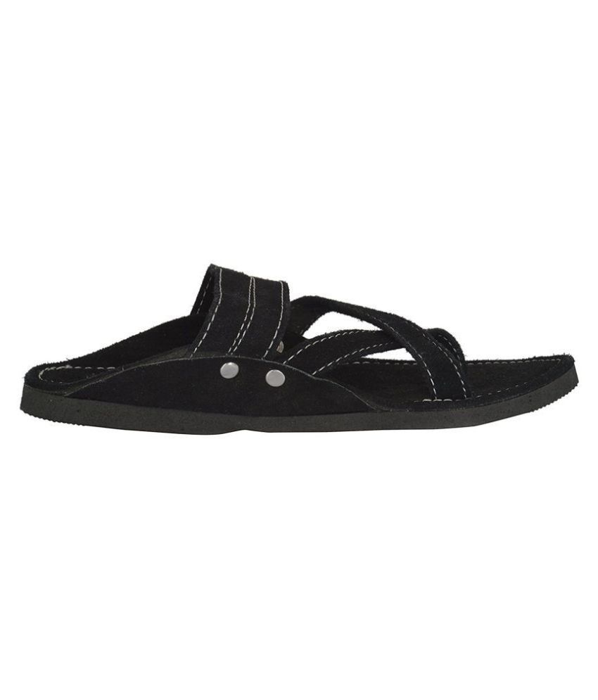 black kolhapuri leather chappals