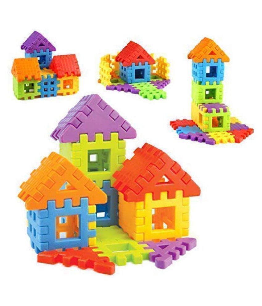 Happy Home House Building Block Toy for Kids Multicolor (30 Blocks) Non Toxic Material