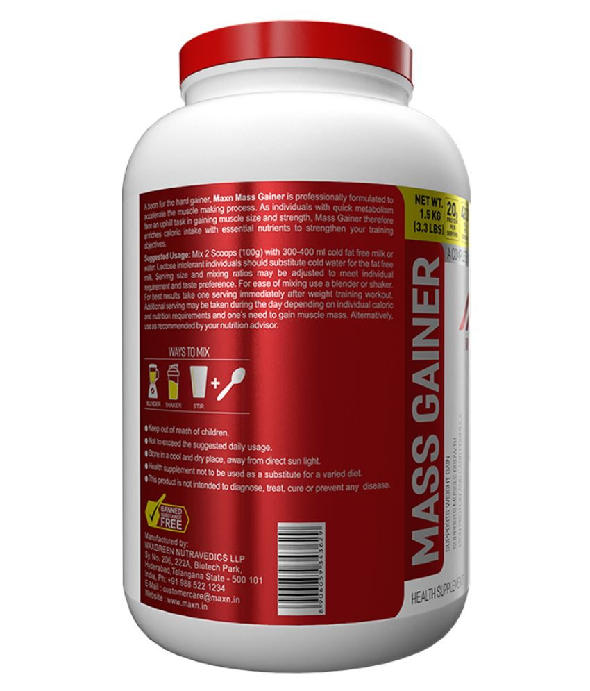 MAXN MASS GAINER 1.5 kg Mass Gainer Powder Buy MAXN MASS GAINER 1.5 kg