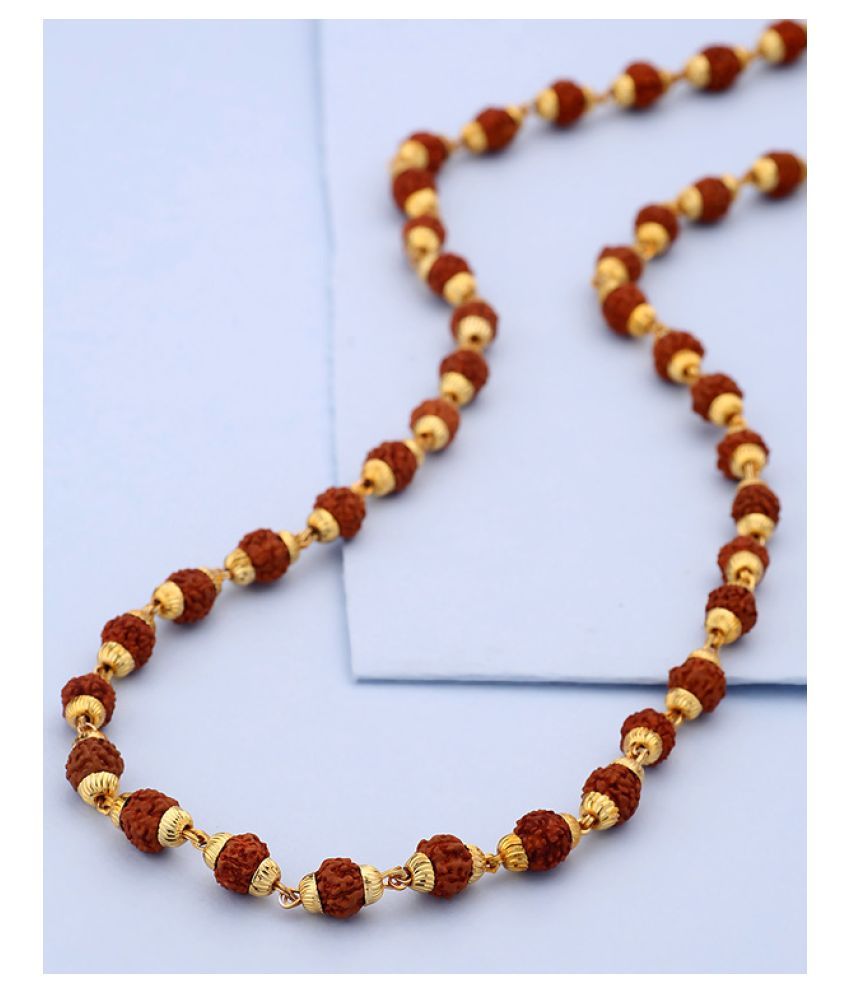     			NDS 5 Mukhi Gold Plated Rudraksh Mala 54+1 Beads (5 mm)