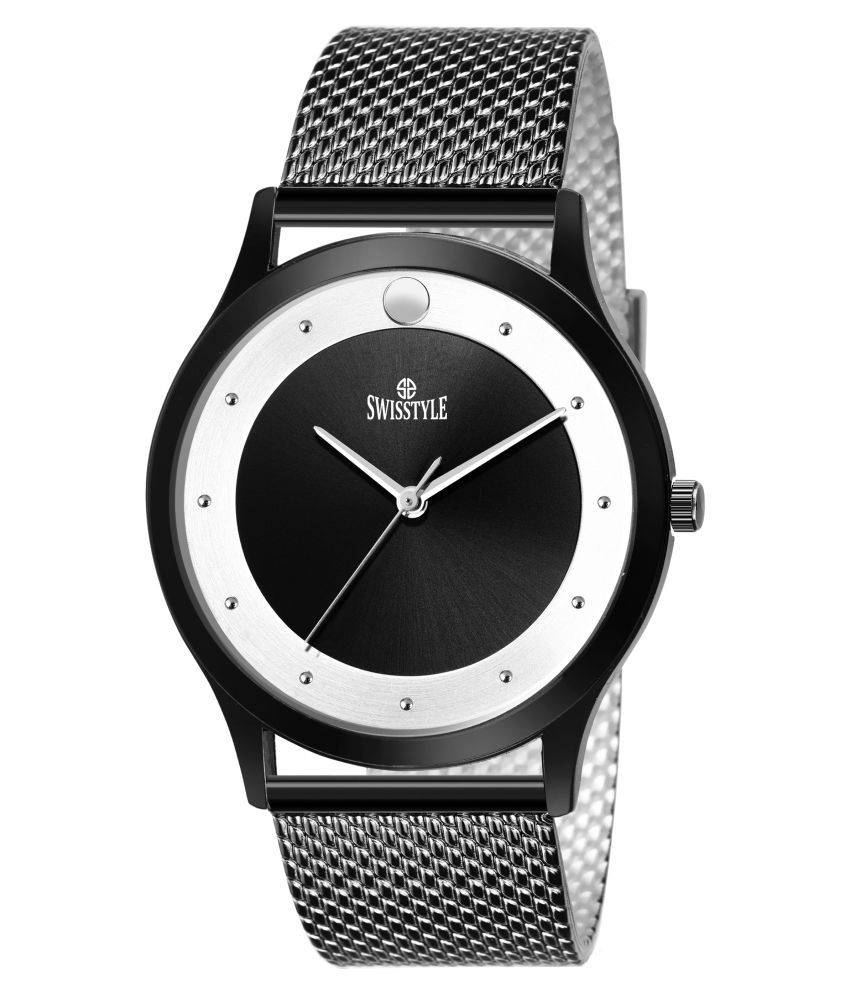     			Swisstyle SS-GR077BLK-BLK-1 Leather Analog Men's Watch