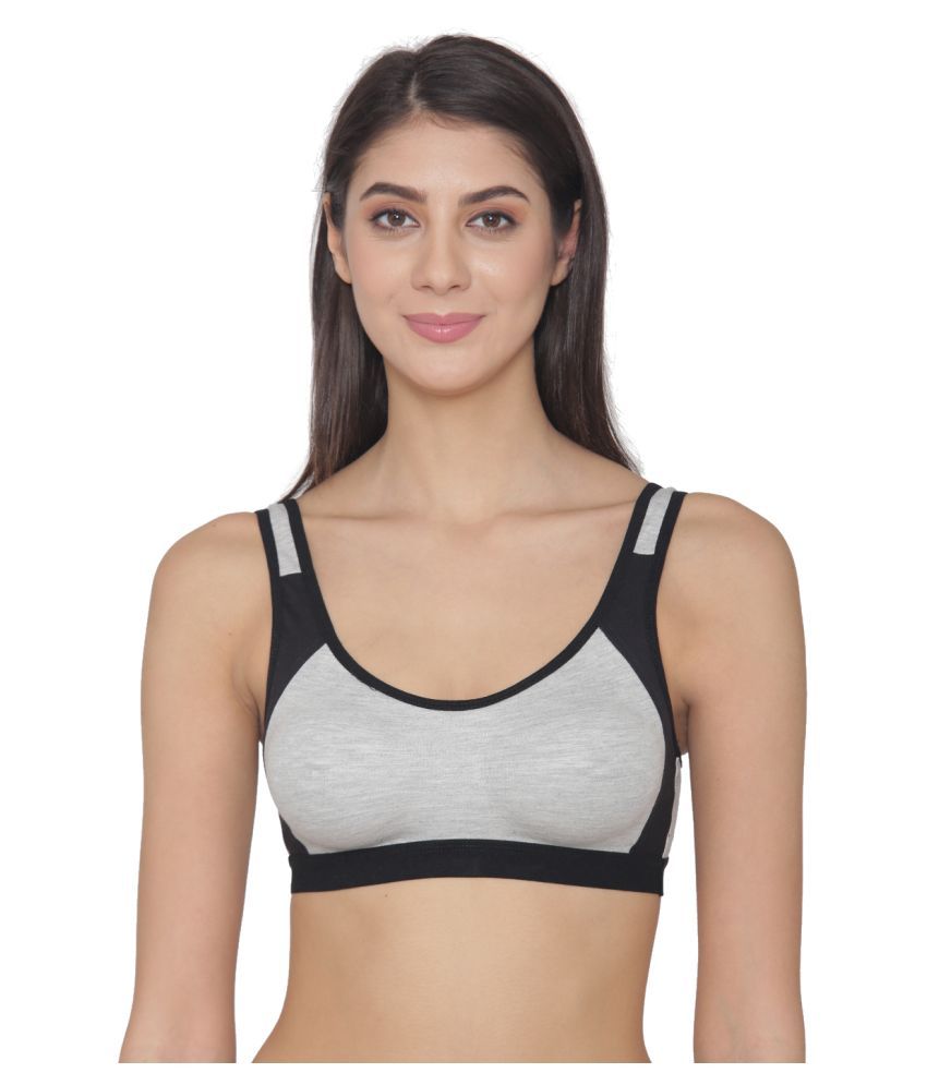 black cotton sports bra