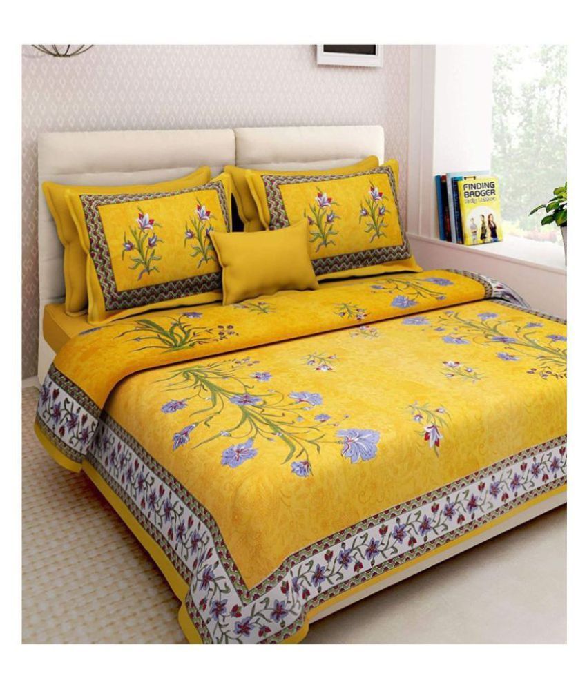     			Jaipur Cotex Cotton Double Bedsheet with 2 Pillow Covers ( 228 cm x 254 cm )