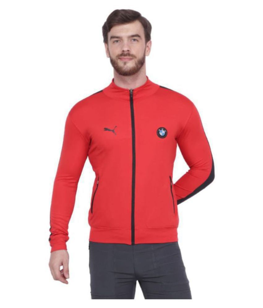 Puma Red Polyester Viscose Terry Jacket 