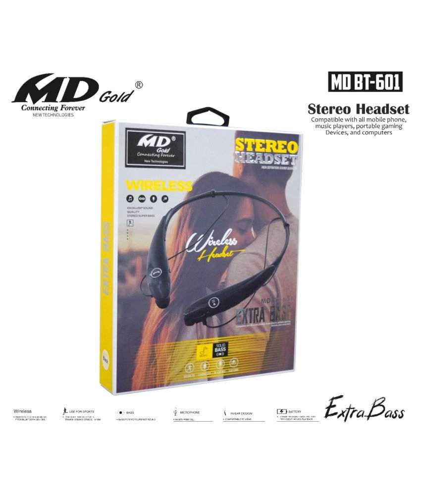 md gold bluetooth earphones