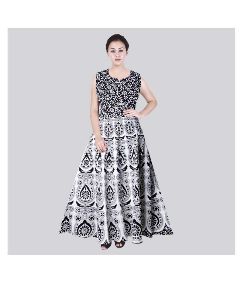     			Rangun Cotton Black A- line Dress