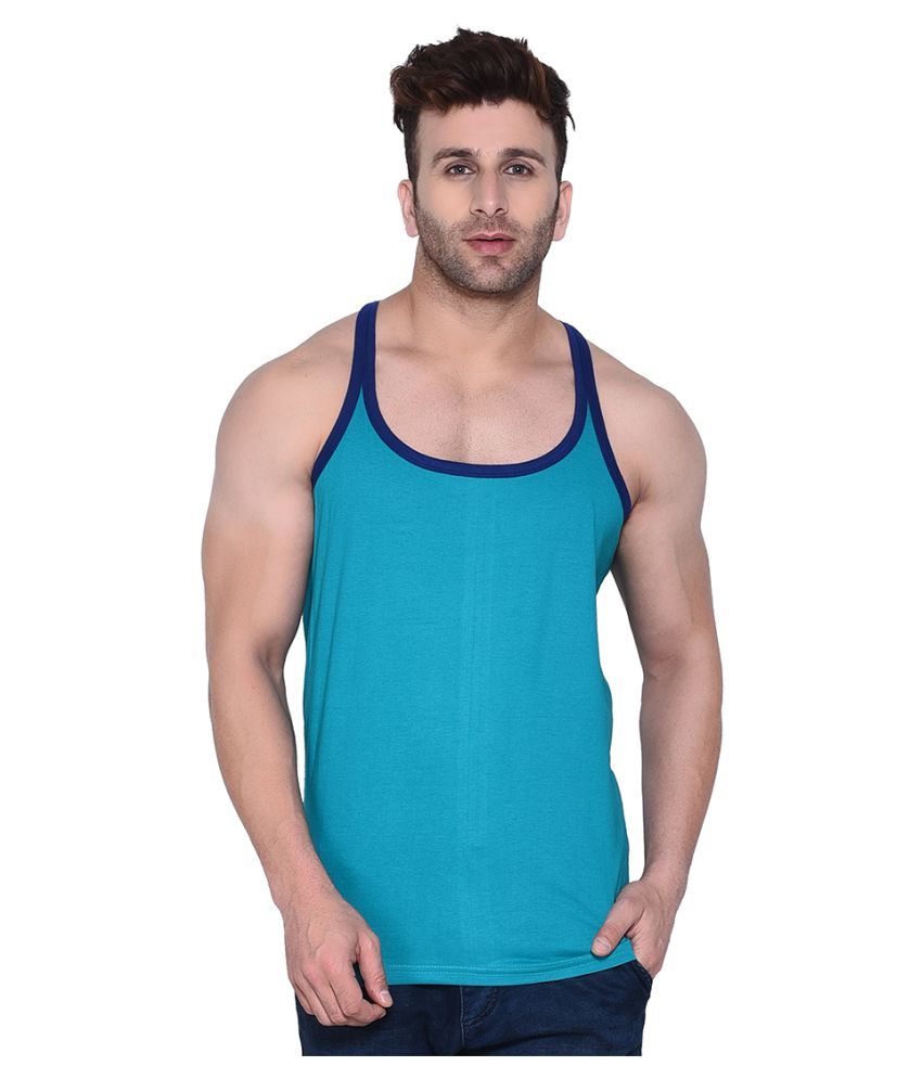     			Tfurnish Turquoise Sleeveless Vests Single