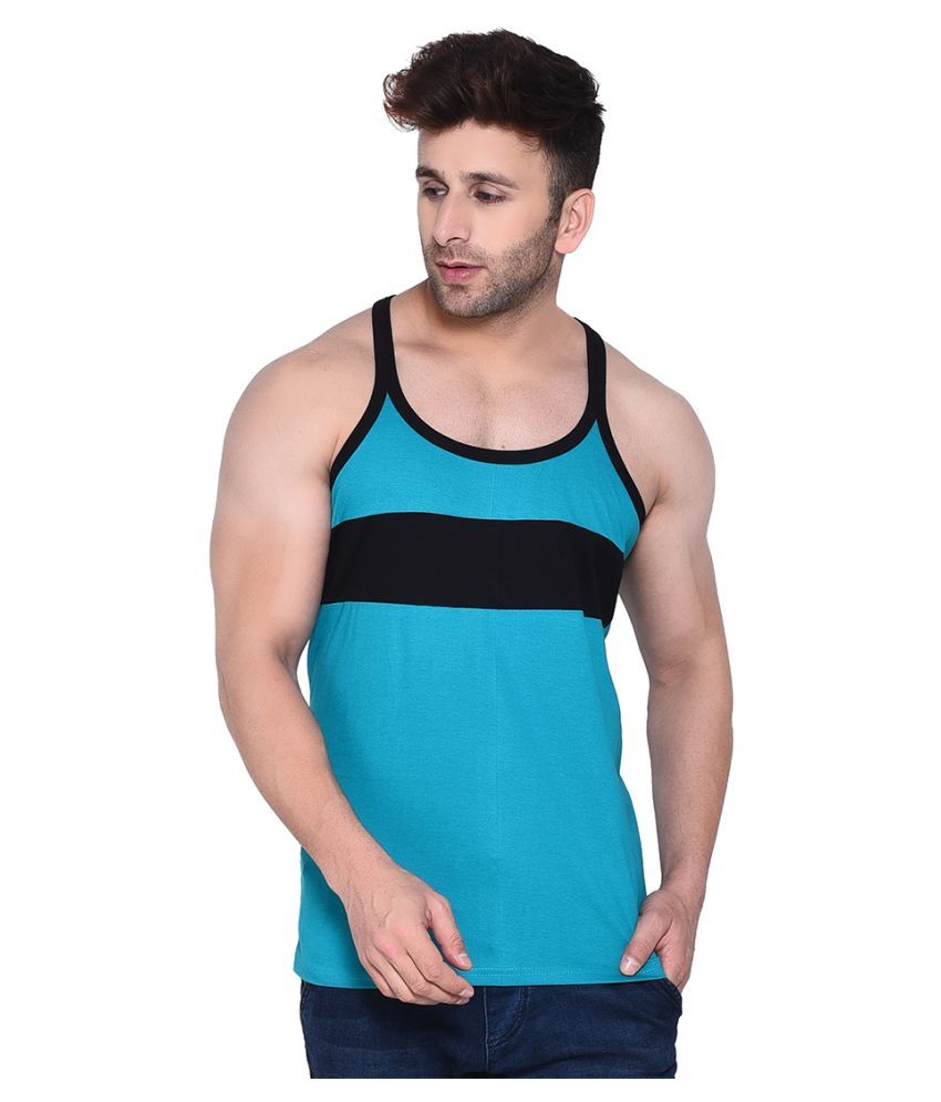     			Tfurnish Turquoise Sleeveless Vests Single