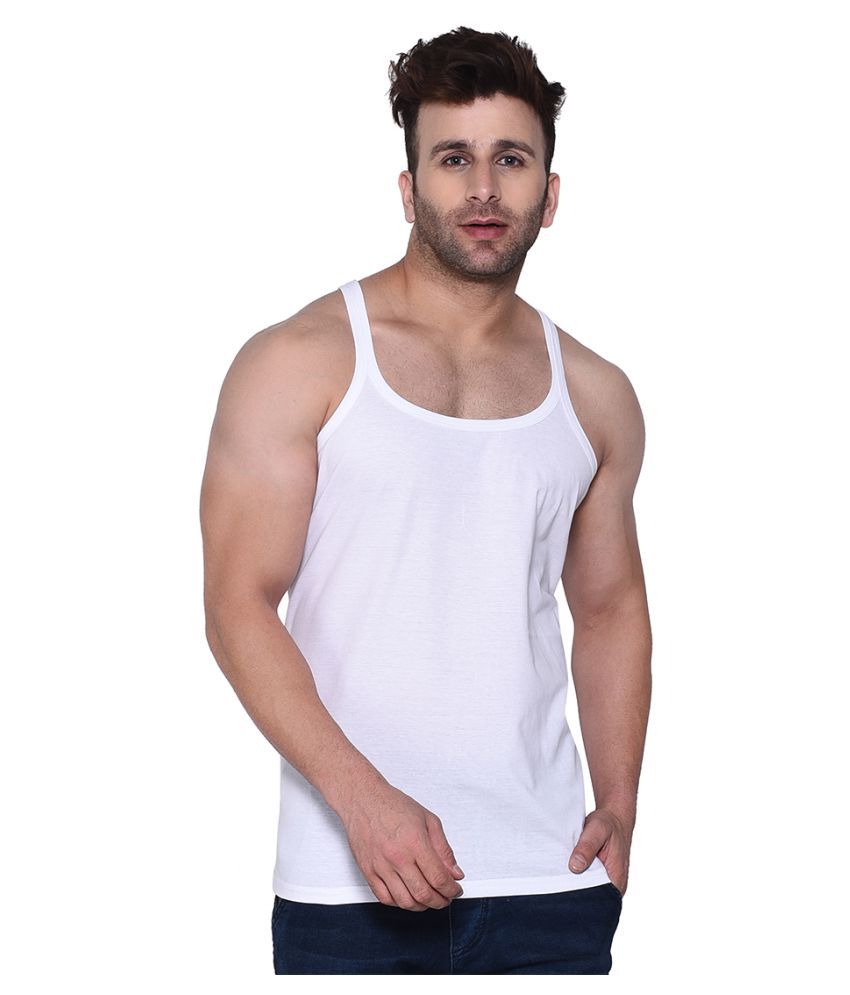     			Tfurnish White Sleeveless Vests Single