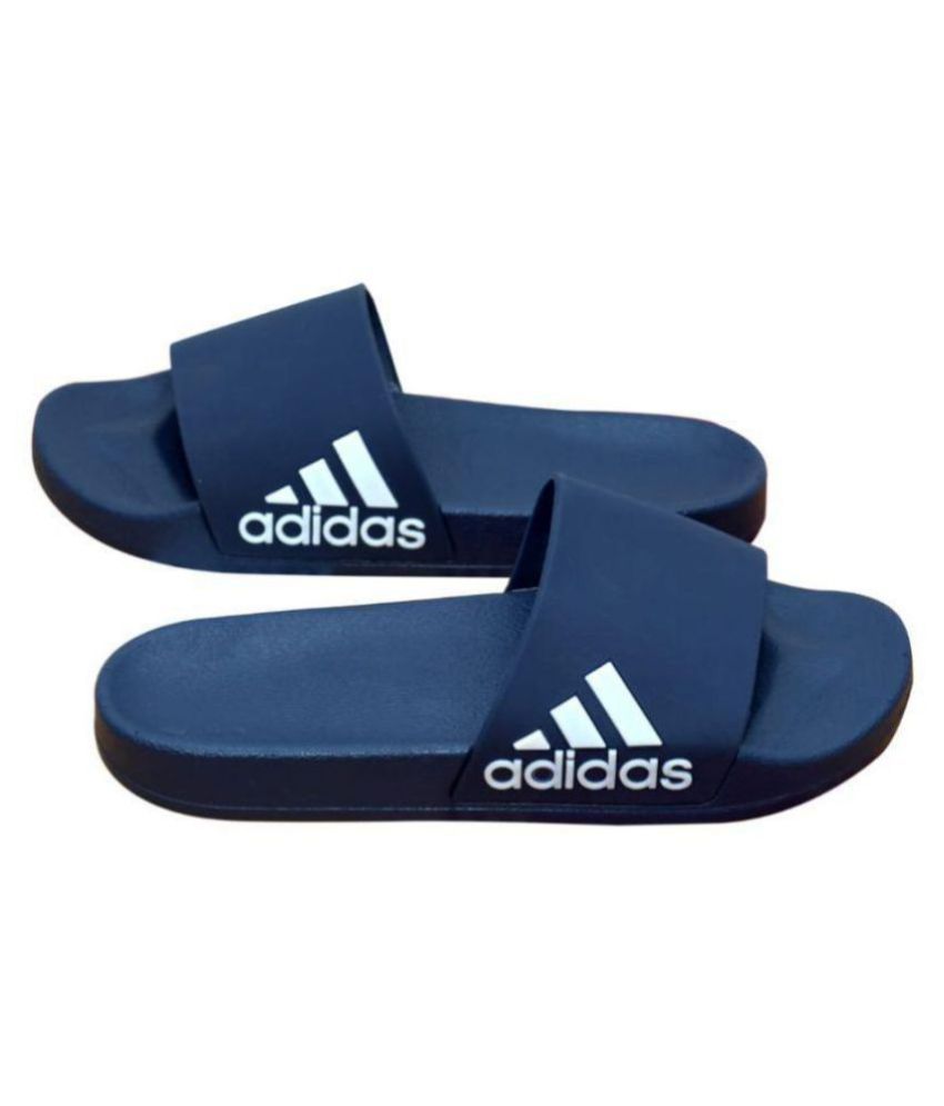 adidas flip flops blue