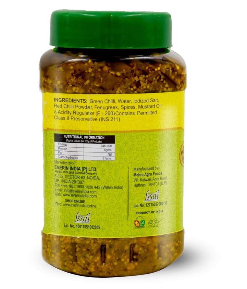 Everin Tasty, tangy and ticklish Pickle 1000 g Pack of 2 Buy Everin