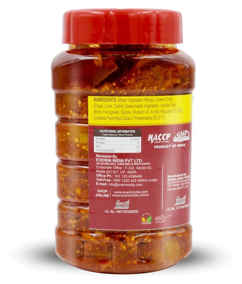 Everin Tasty, tangy and ticklish Pickle 1000 g Pack of 2 Buy Everin