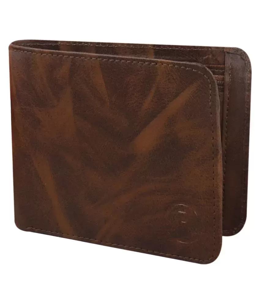 Men Brown Solid Leather Wallet | Louis Philippe | Mohali | Mohali