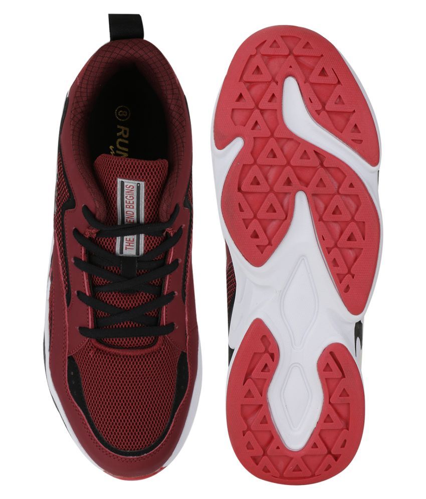 burgundy running shoes