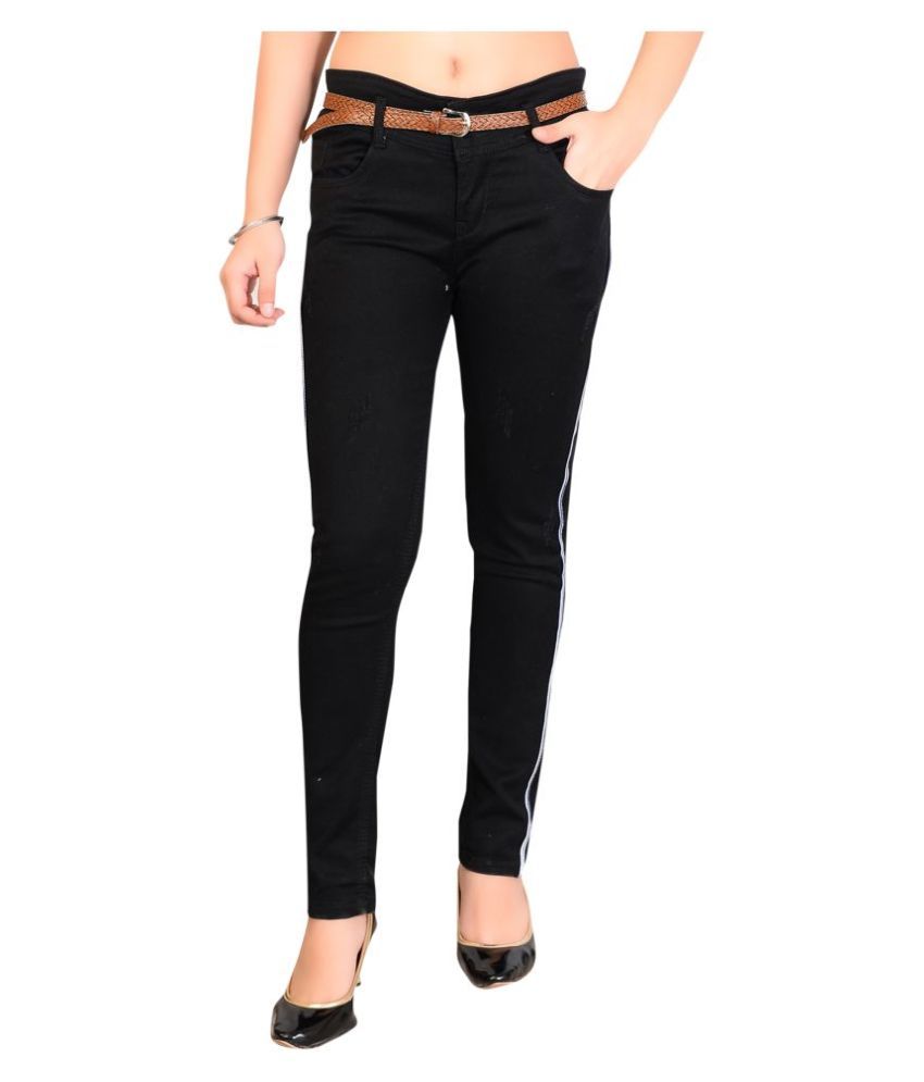 black jeans side patti