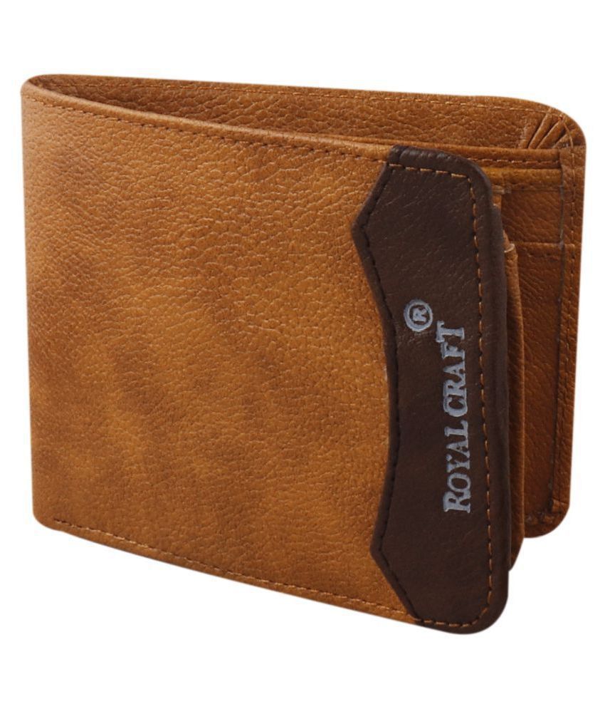     			Royal Craft - Tan Faux Leather Men's Regular Wallet ( Pack of 1 )