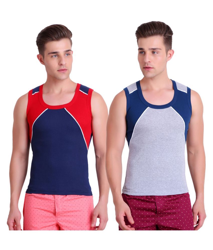     			TT Pack of 2 Cotton Blend Men's Vest ( Blue )