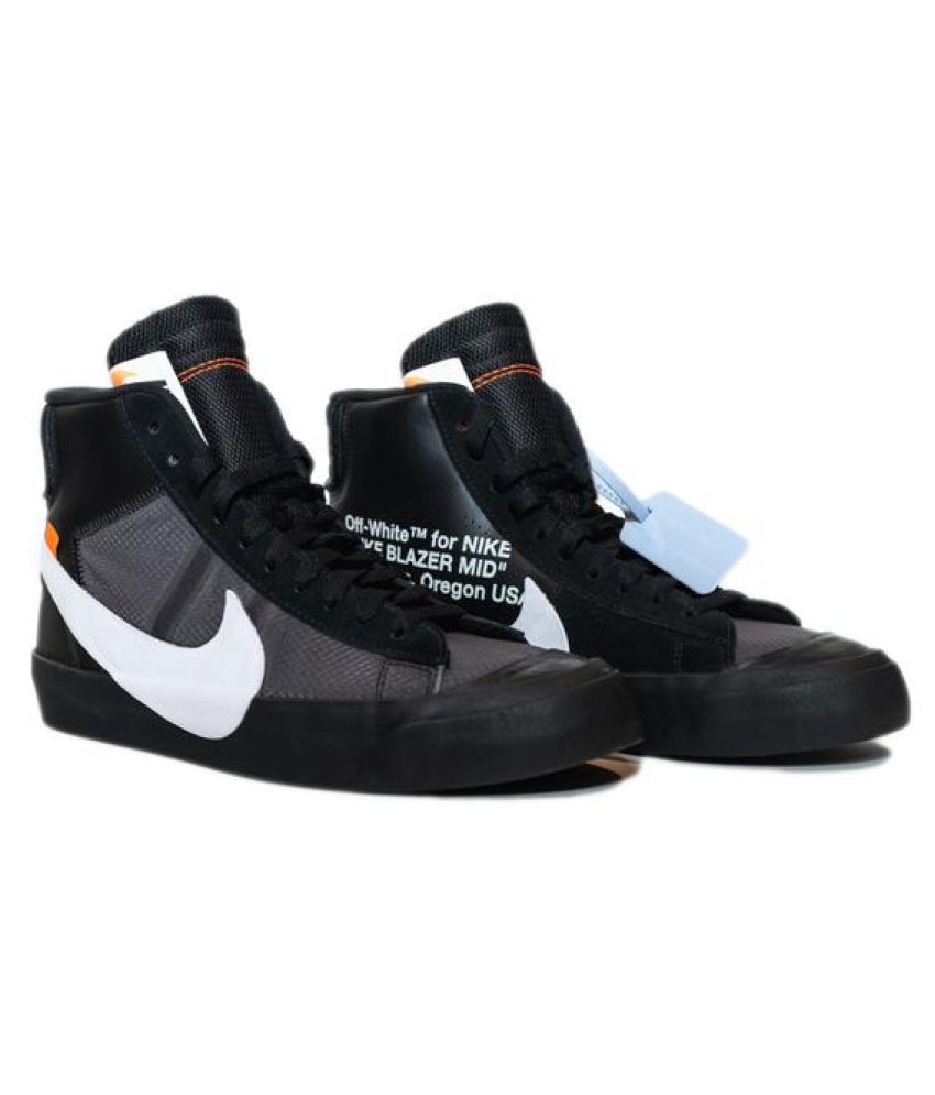 Nike Blazer Mid Off White Running Shoes Black Buy Online At Best Price On Snapdeal