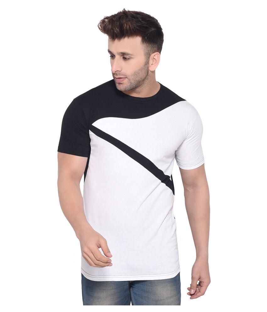     			Tfurnish Cotton Blend White Solids T-Shirt