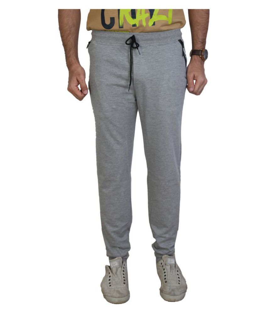     			Awack Grey Cotton Blend Trackpants Single