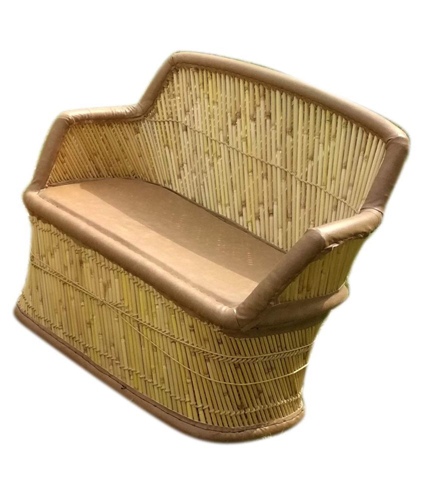 Ecowoodies Handicraft Luxury Bamboo Sofa Chair Set With Cushion