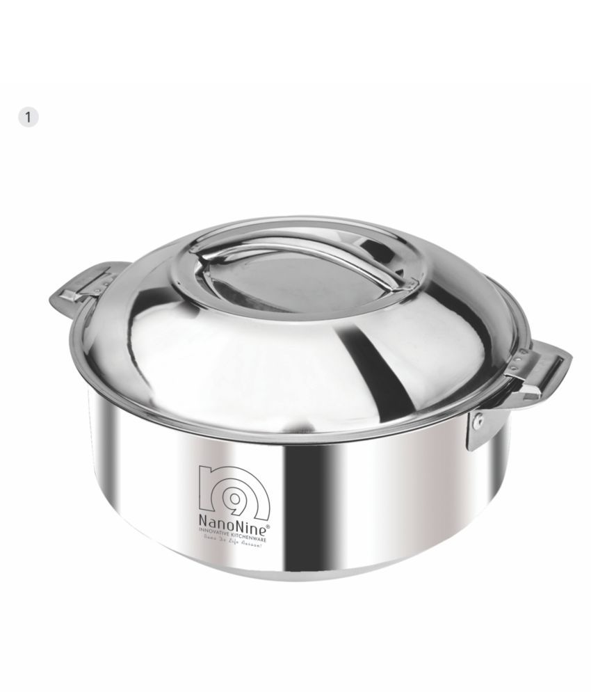     			Nanonine Hot Chef Double Wall Insulated Hot Pot Stainless Steel Casserole With Steel Lid, 2.85 L, 1 Pc