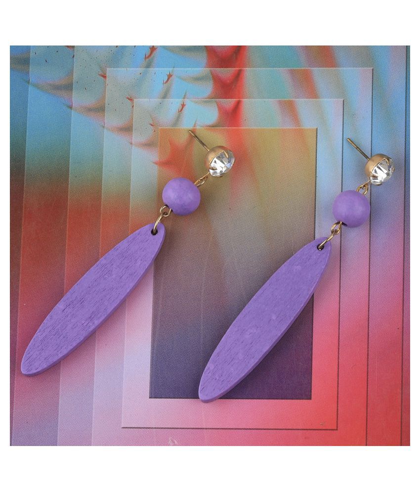     			SILVER SHINE Charm designer  Wooden Light Weight Dangler Earrings For Girls and Women