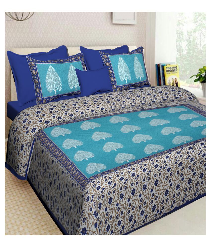 Jaipur Cotex Cotton Double Bedsheet with 2 Pillow Covers Buy Jaipur