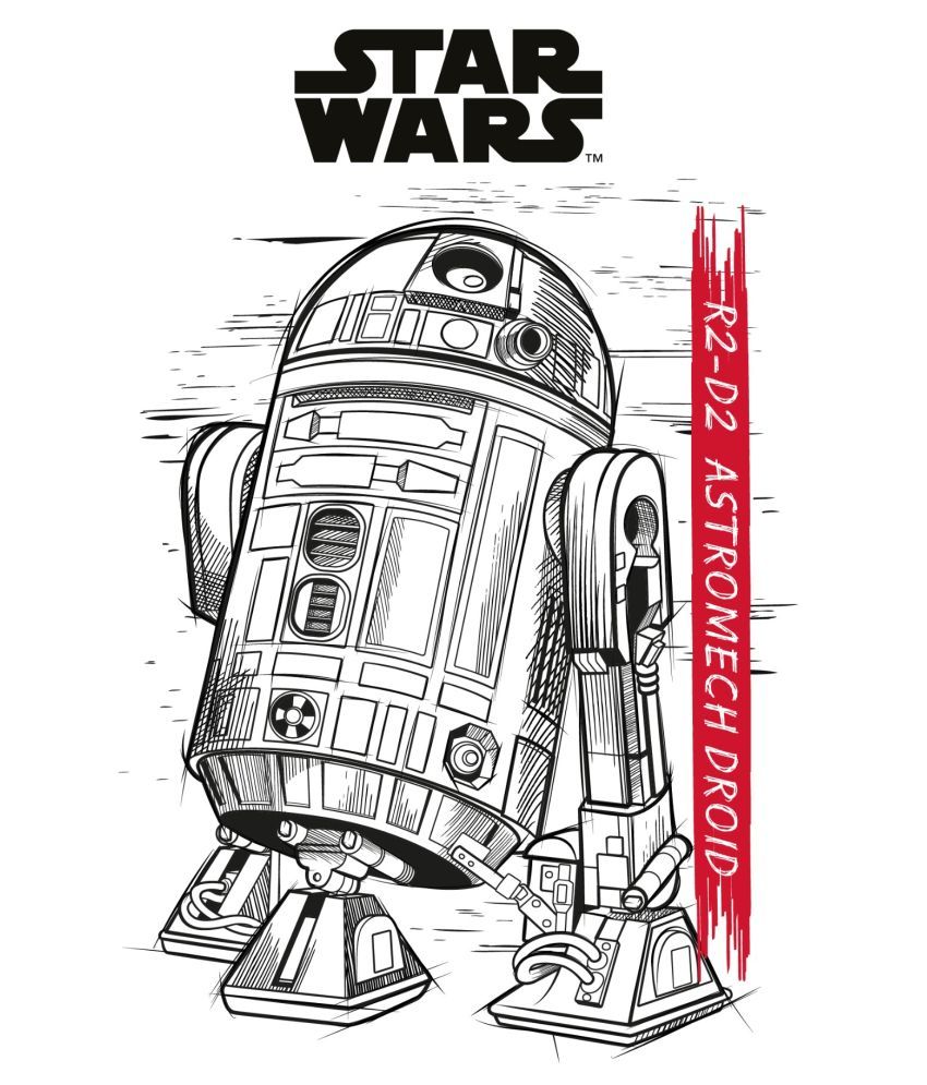 Asian Paints Wall Ons Star Wars R2D2 Sketch Super Hero Sticker ( 21 x