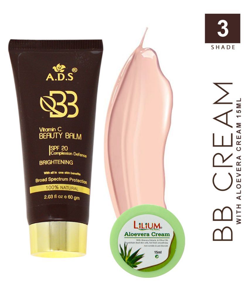     			ADS Vitamin C Brightning BB Cream-A1674-3 BB Cream &Aloevera Cream Tan SPF 20 60 g