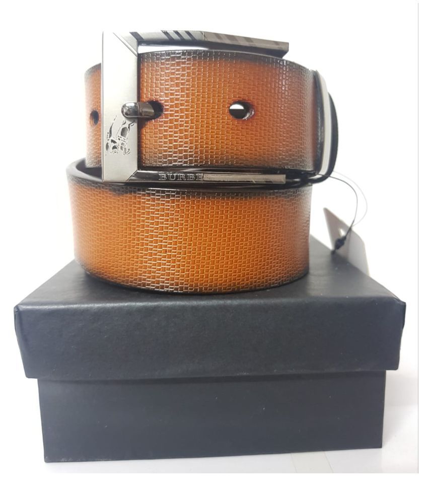 Burberry Tan Faux Leather Formal Belt: Buy Online at Low Price in India -  Snapdeal