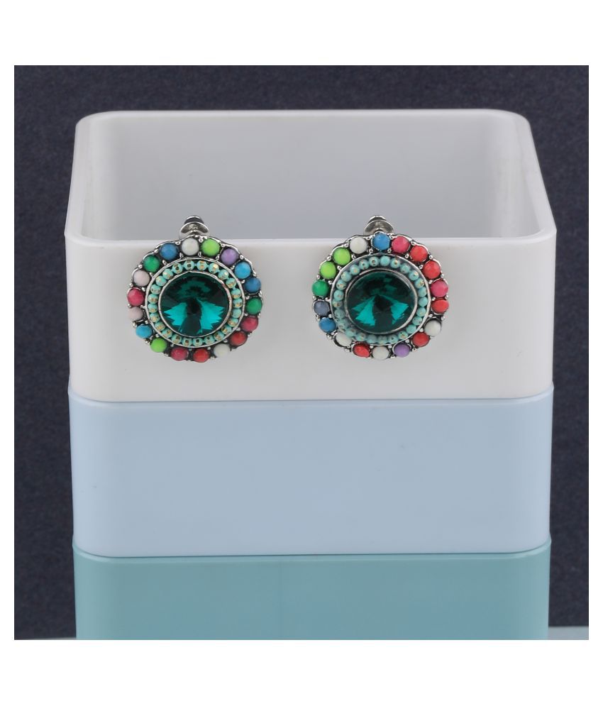    			SILVER SHINE Fancy Party Wear Multi Colour Stud Diamond Earring For Women Girl