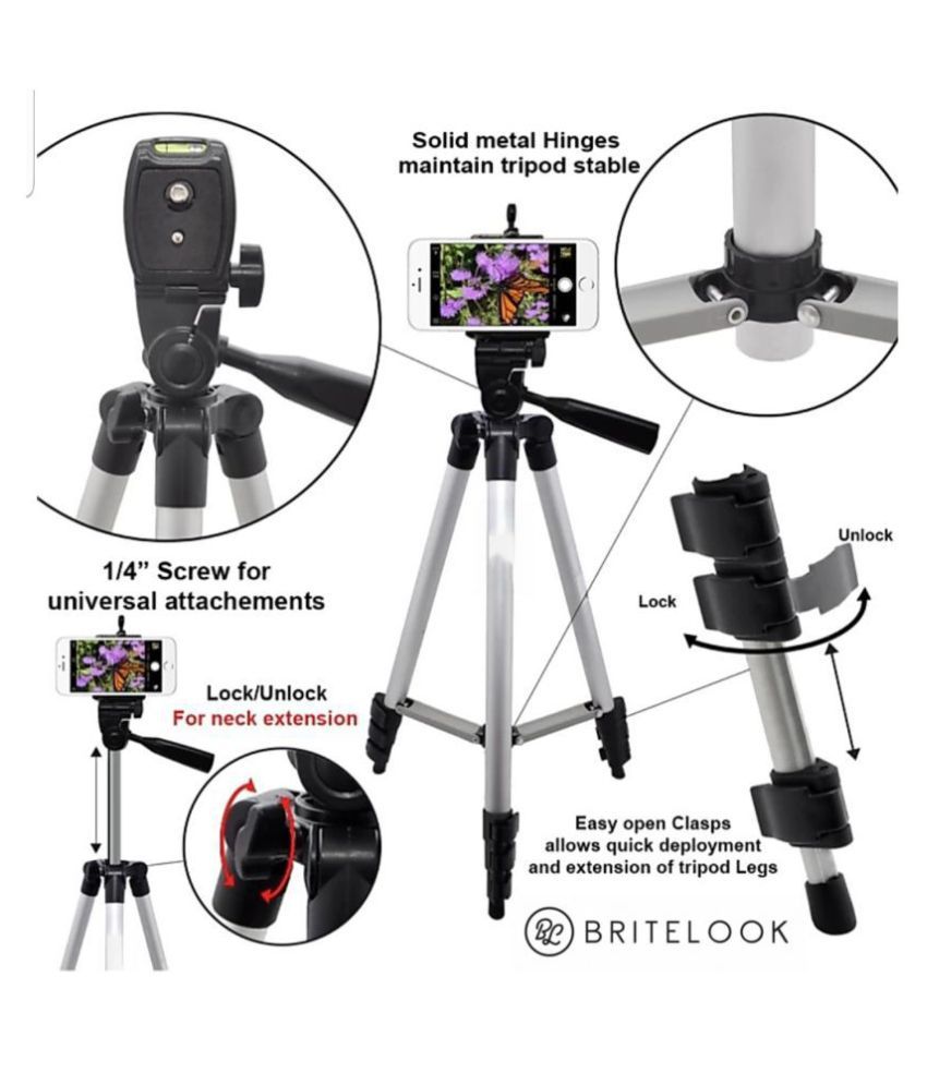 BRITELOOK TRIPOD STAND FOR MOBILE PHONE AND CAMERA Price in India Buy BRITELOOK TRIPOD STAND