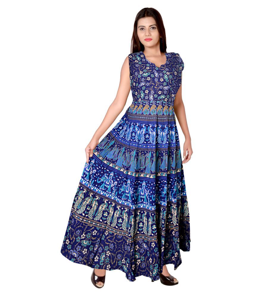 KHUSHI PRINT Cotton Blue Cut Out Dress - Buy KHUSHI PRINT Cotton Blue ...