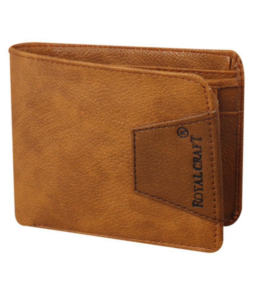     			Royal Craft Faux Leather Tan Casual Short Wallet