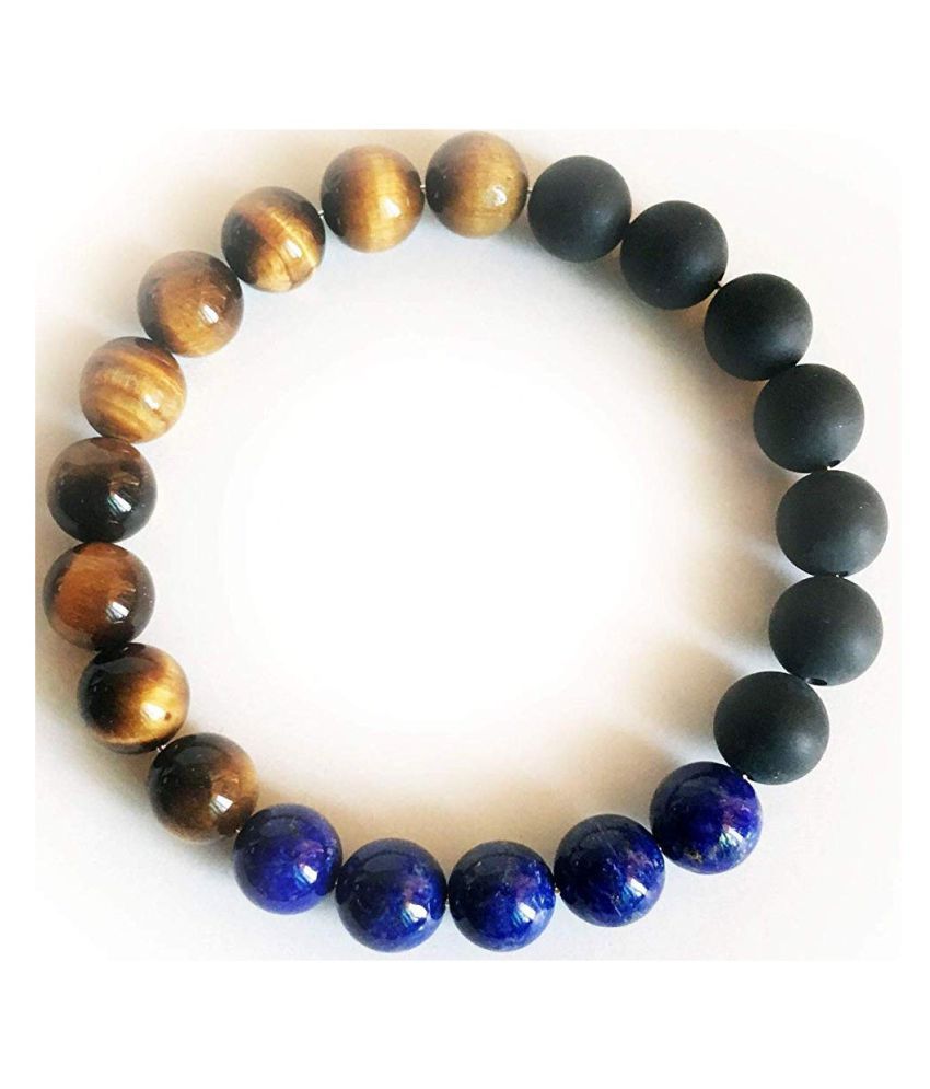tiger eye stone lapis lazuli and black onyx 8 mm crystal stretch