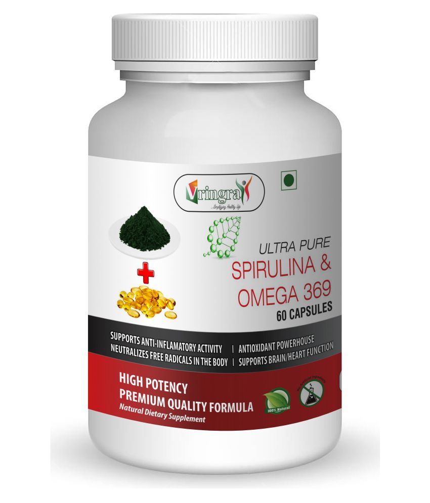 Pure Ultra Spirulina Capsules Natural Dietary Supplement Health
