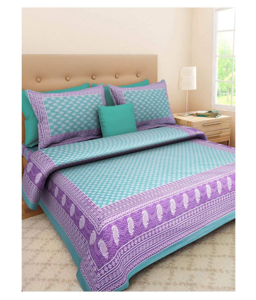 Lakshita Enterprises Cotton Double Bedsheet with 2 Pillow Covers ( 275