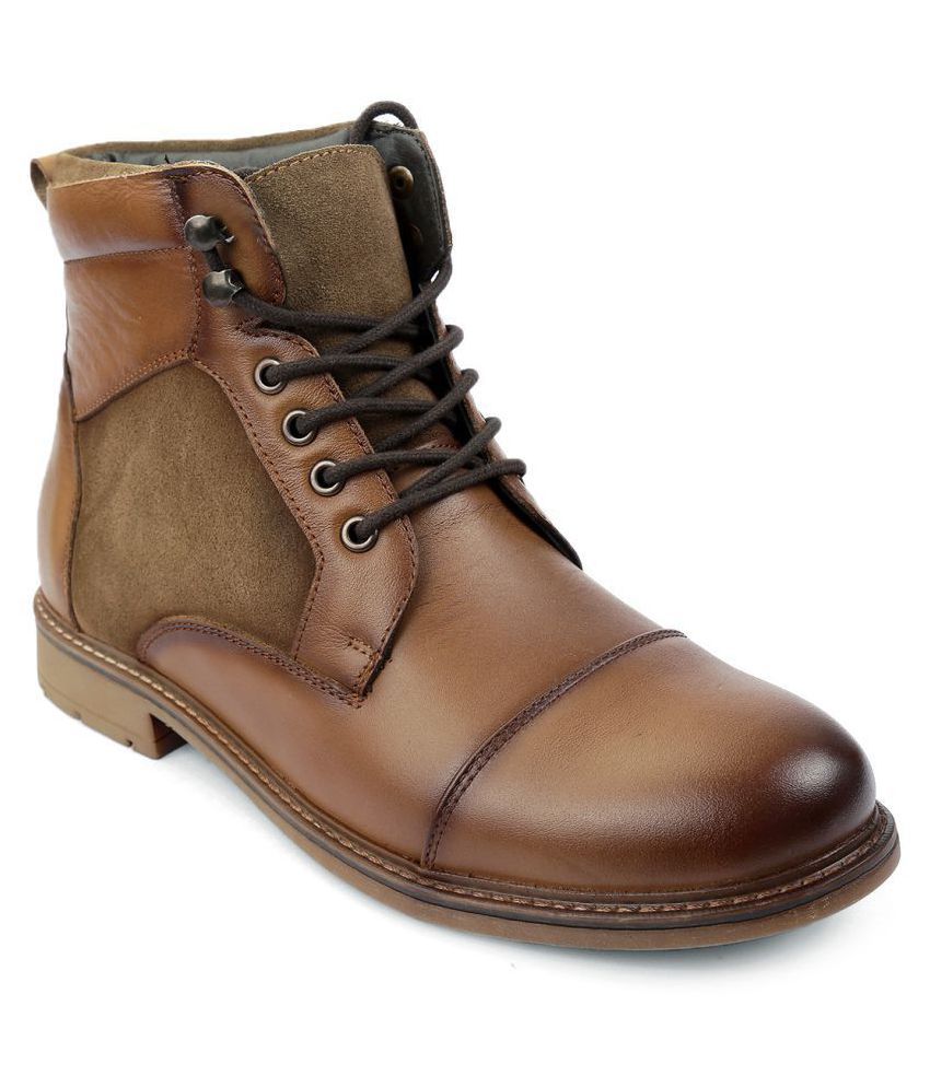     			SHENCES Tan Casual Boot