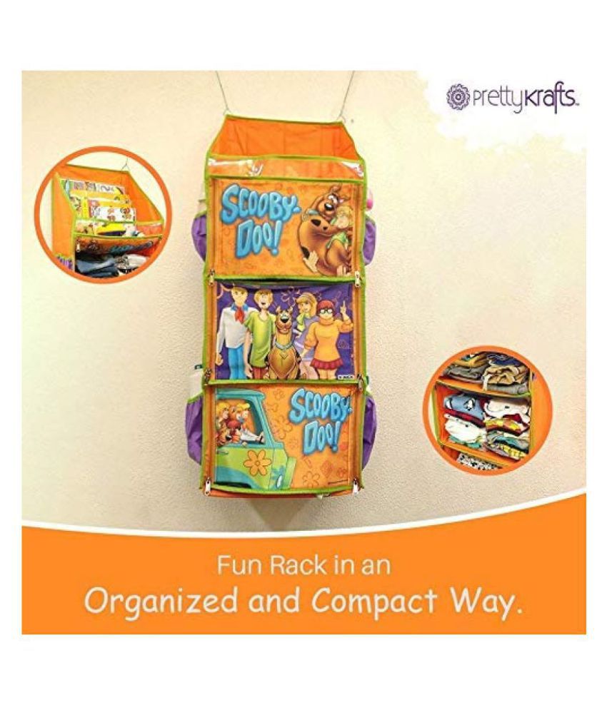     			PrettyKrafts Scooby Doo Fun Rack, Folding Wall Hanging Shelves (Orange)