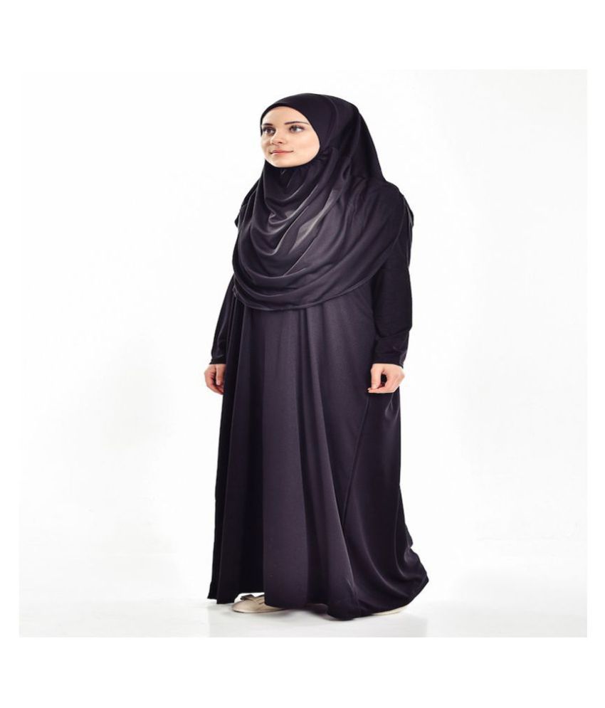 BARAKATH Black Polyester Stitched Burqas with Hijab Price in India ...