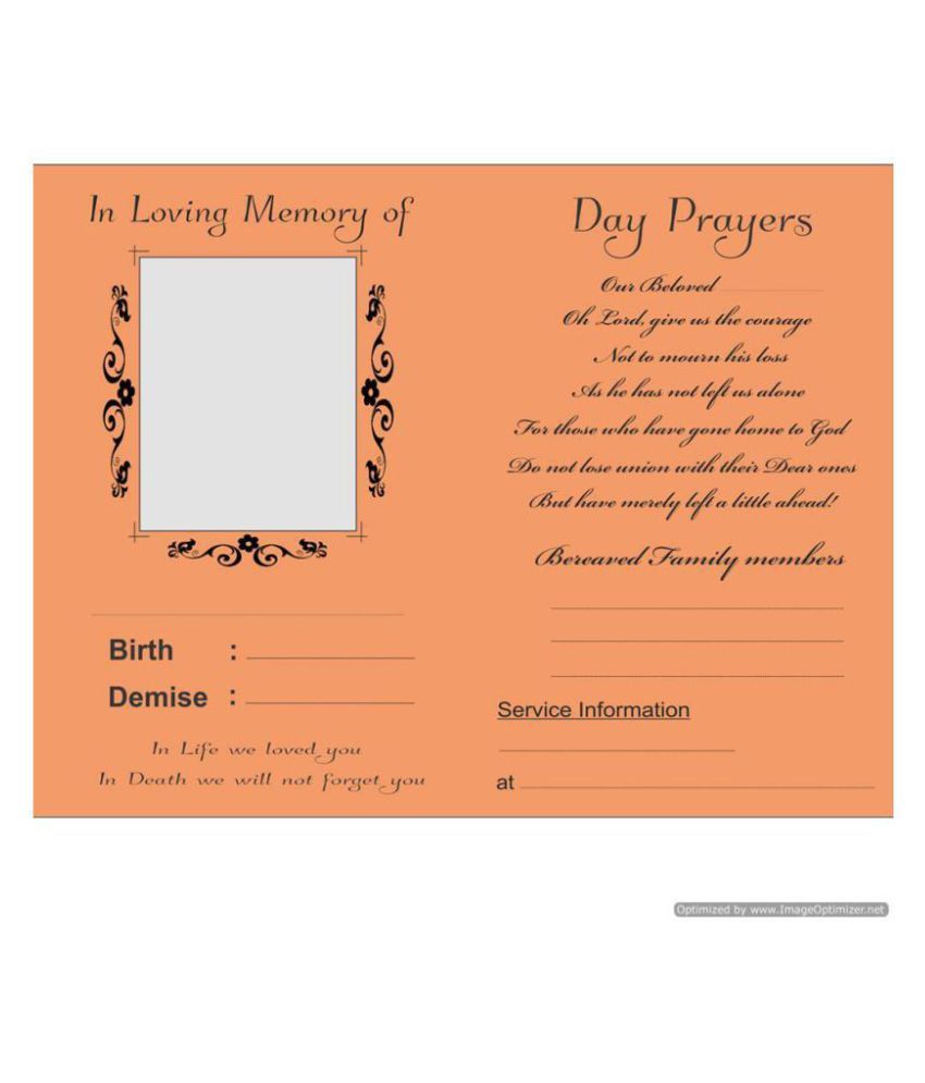 death memorial and anniversary themed 30 invitation cards