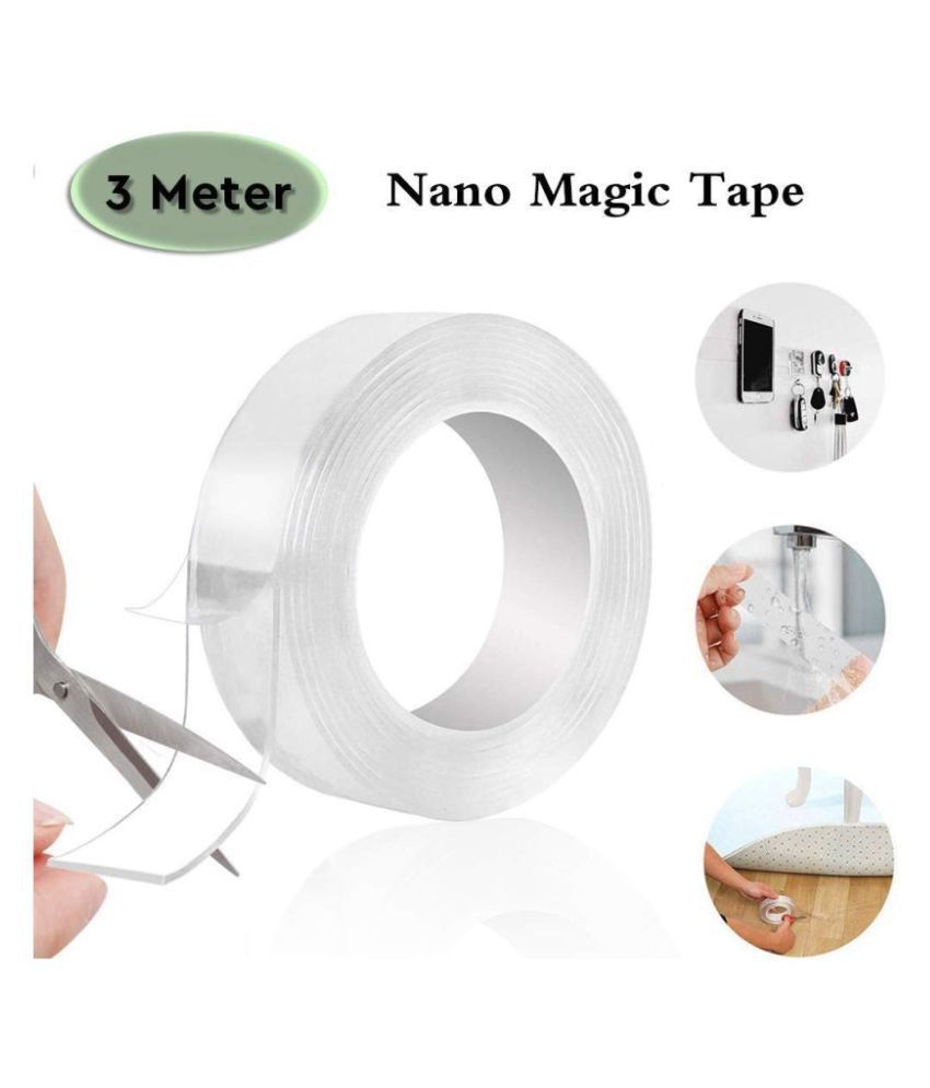     			SGL Double Sided 3M/9.8Ft Nano Adhesive Tape,Washable Traceless Nano Gel Tape,Stick to Glass, Metal, Kitchen Cellphone,Pads or Tile Nano Magic Tape(3M x 20mm x 2mm)