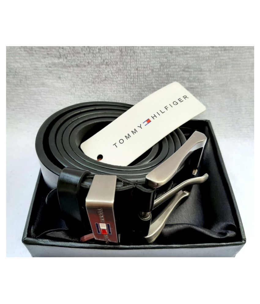 CASUAL MEN&#39;S BELT TOMMY HILFIGER Black Leather Casual Belt: Buy Online at Low Price in India ...