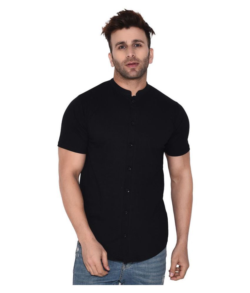     			Tfurnish Cotton Blend Black Shirt