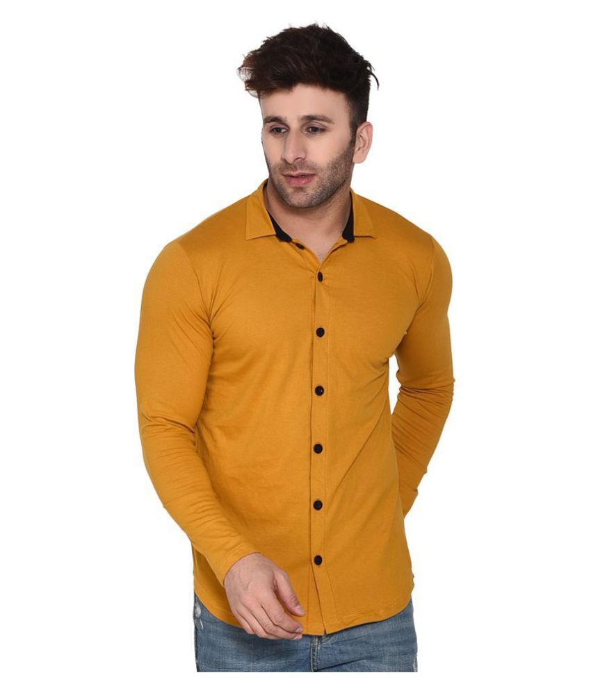     			Tfurnish Cotton Blend Gold Shirt